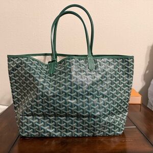 Goyard Green Patterned PM Tote Bag